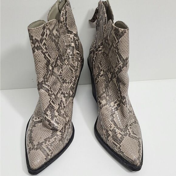 14th &‎ Union Snakeskin Pattern Pointed Toe Ankle Boots/ Block Heel Size 8.5 - Picture 3 of 10